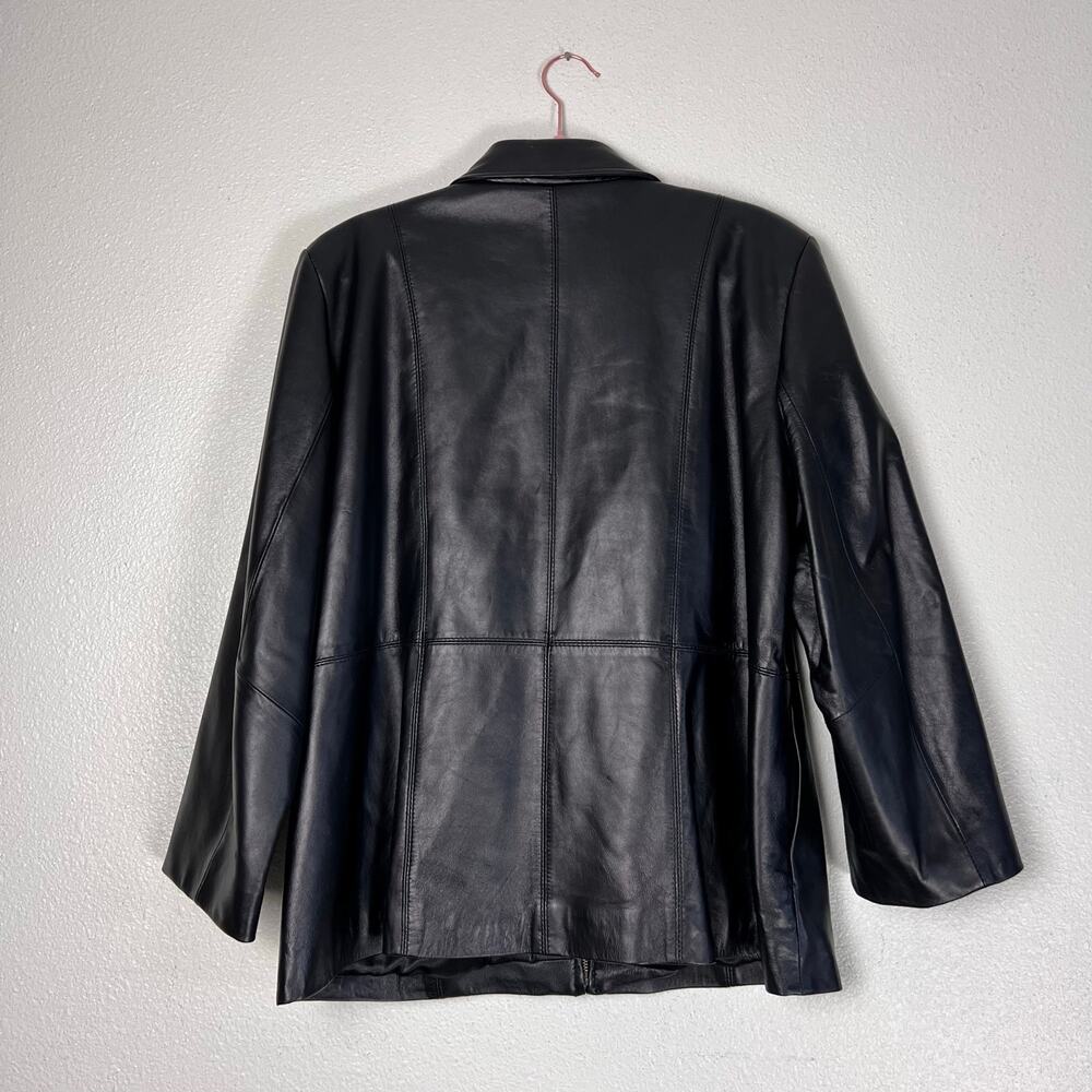 Marvin Richards Genuine Leather Jacket Black XL Classic Minimalist Moto Style - Picture 6 of 7